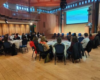 Wide angle view of the people attending the QSO Launch event